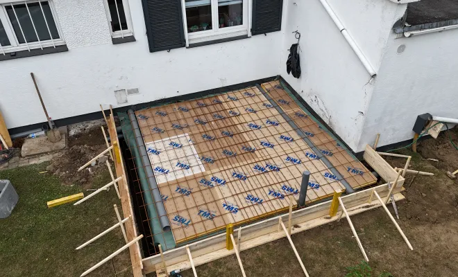 Chantier en cours : extension d'une maison semi-mitoyenne à Marcq-en-Baroeul, Seclin, FACO-RENO