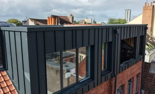 Création d'une boite façade arrière bâtiment de Lille, Seclin, FACO-RENO
